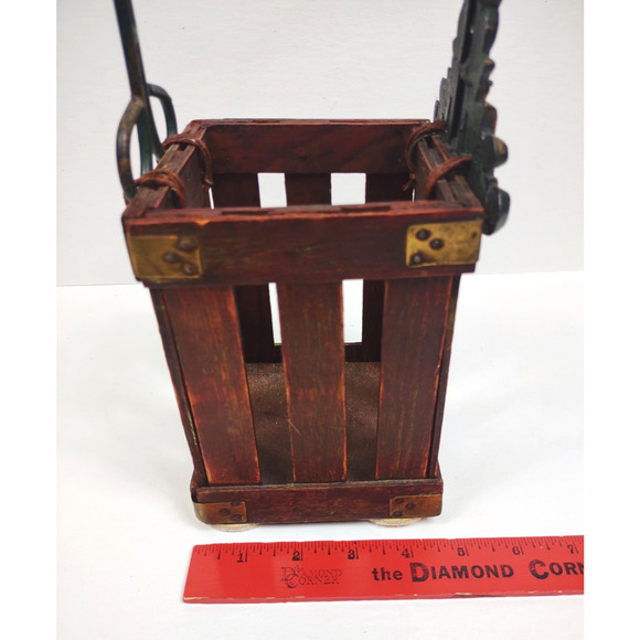 Vintage Wood Metal Decorative Wine Carrier Caddy Ivy Rustic Farm Country 14"x5" - Picture 6 of 10